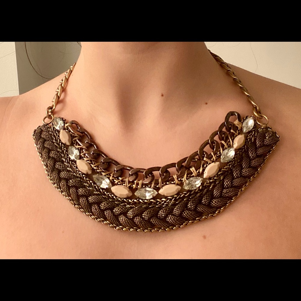 Ann Taylor Loft gold chain link choker necklace